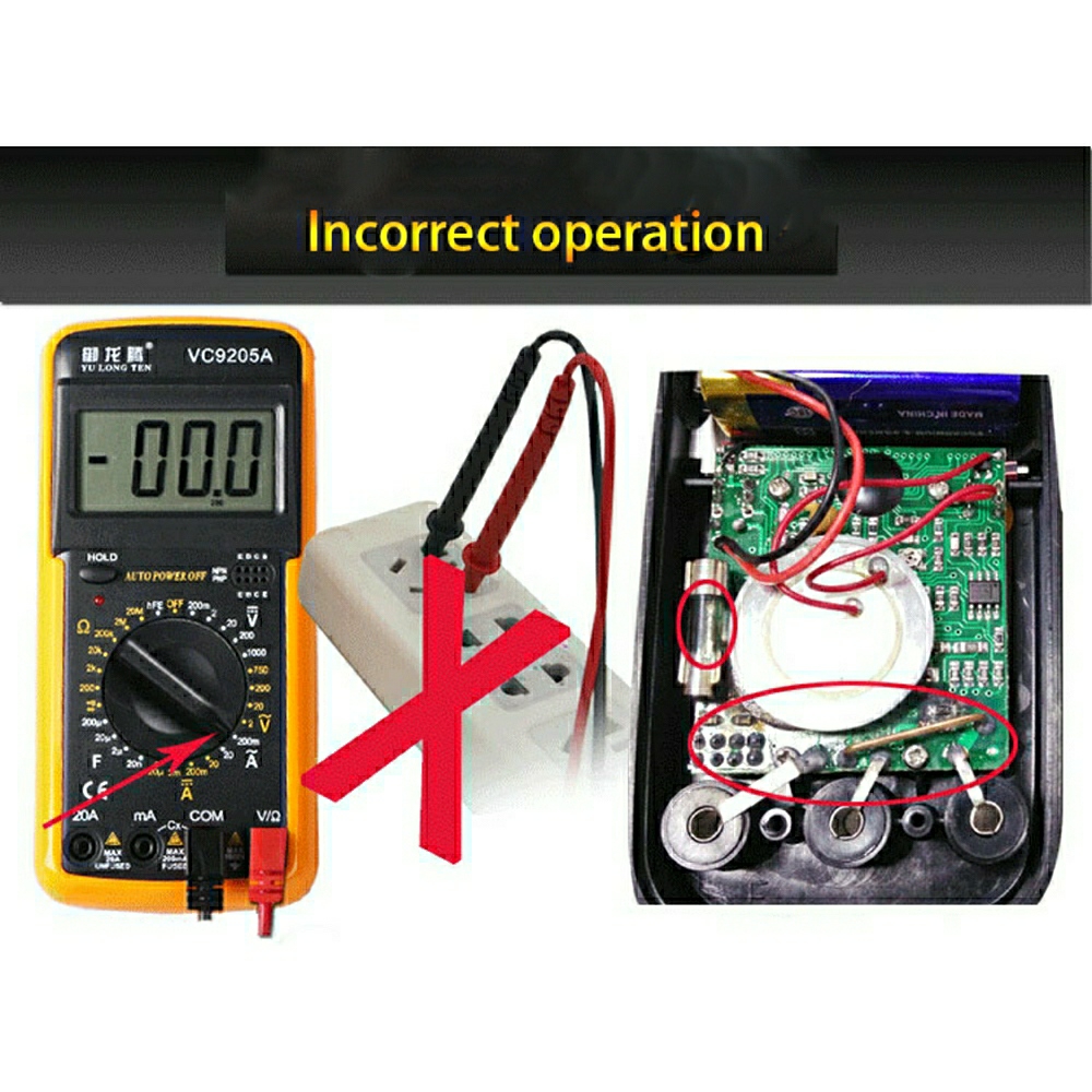 VC/DT 9205A Digital Multimeter Auto Power Off with Protective Case Data Hold Function High Precision Data Measurements AVO Meter. 