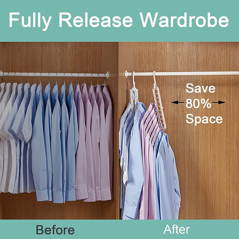 Single Magic 4X Space-Saving Wonder Clothes Hanger: Versatile Closet Organizer/355