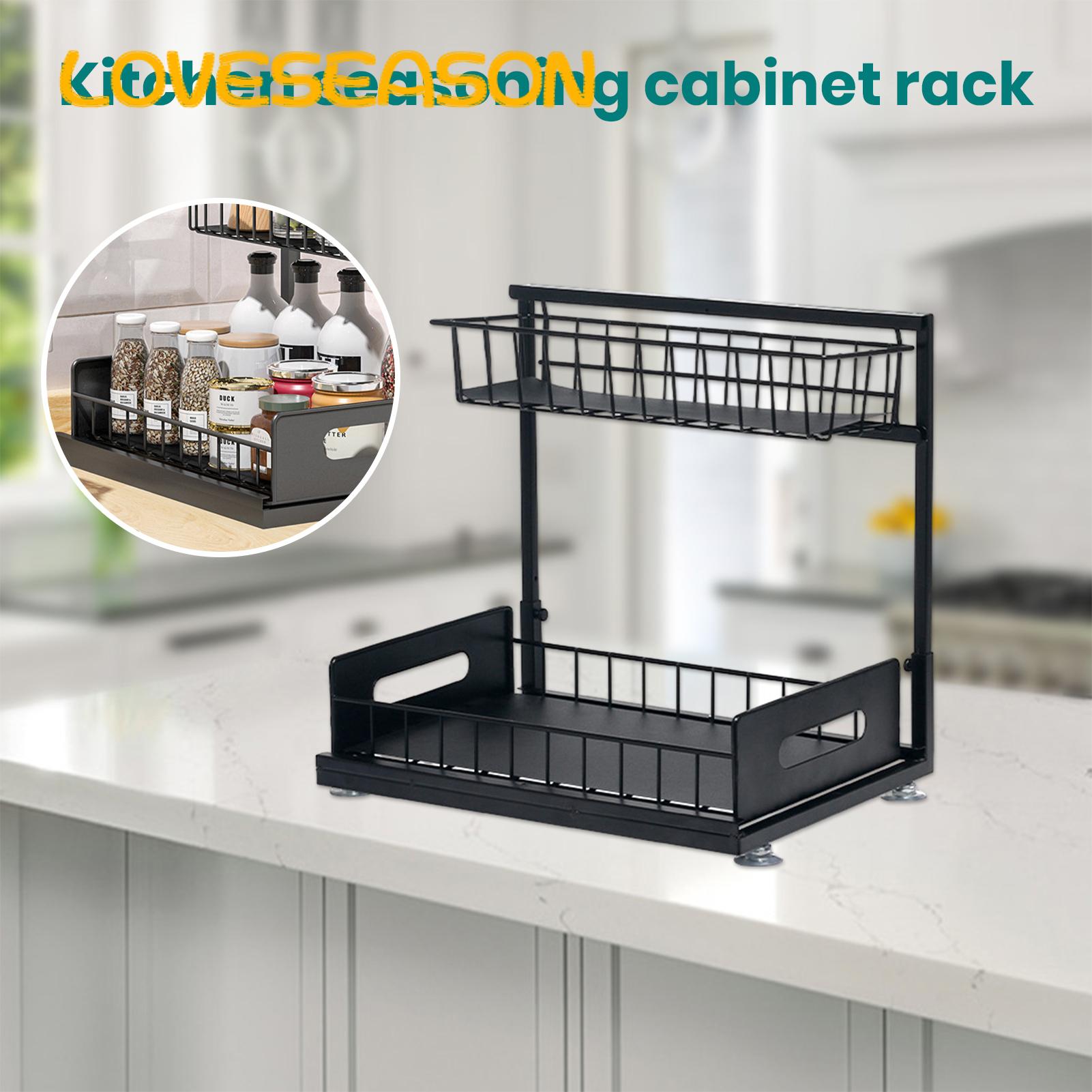 Loveseason Maximize Your Kitchen Space with our Under Sink Organizer Double Layer Sliding Drawer Large Capacity for Easy Access Bathroom and Organization Adjustable Height Cabinet Customized Storage Perfect Homes Restaurants Hotels Order Now a Tidy. 