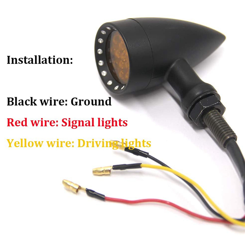 1Pair Retro Turn Signal Light LED for Cafe Racer Chrome. 