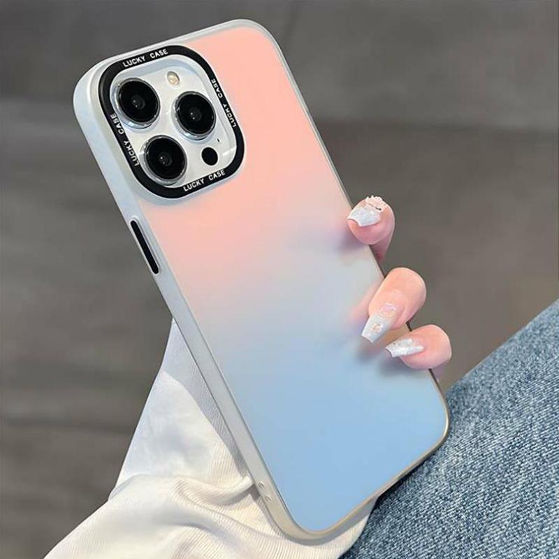 Casing For iPhone 15 14 13 12 11 Pro Max XR XS X 8 7 Plus SE 2 3 xsmax Cellphone Case Dazzling Laser Gradient Matte IMD Anime One Piece Nika Luffy Zoro Luxury Shockproof Soft INS Fashion Design Bumper