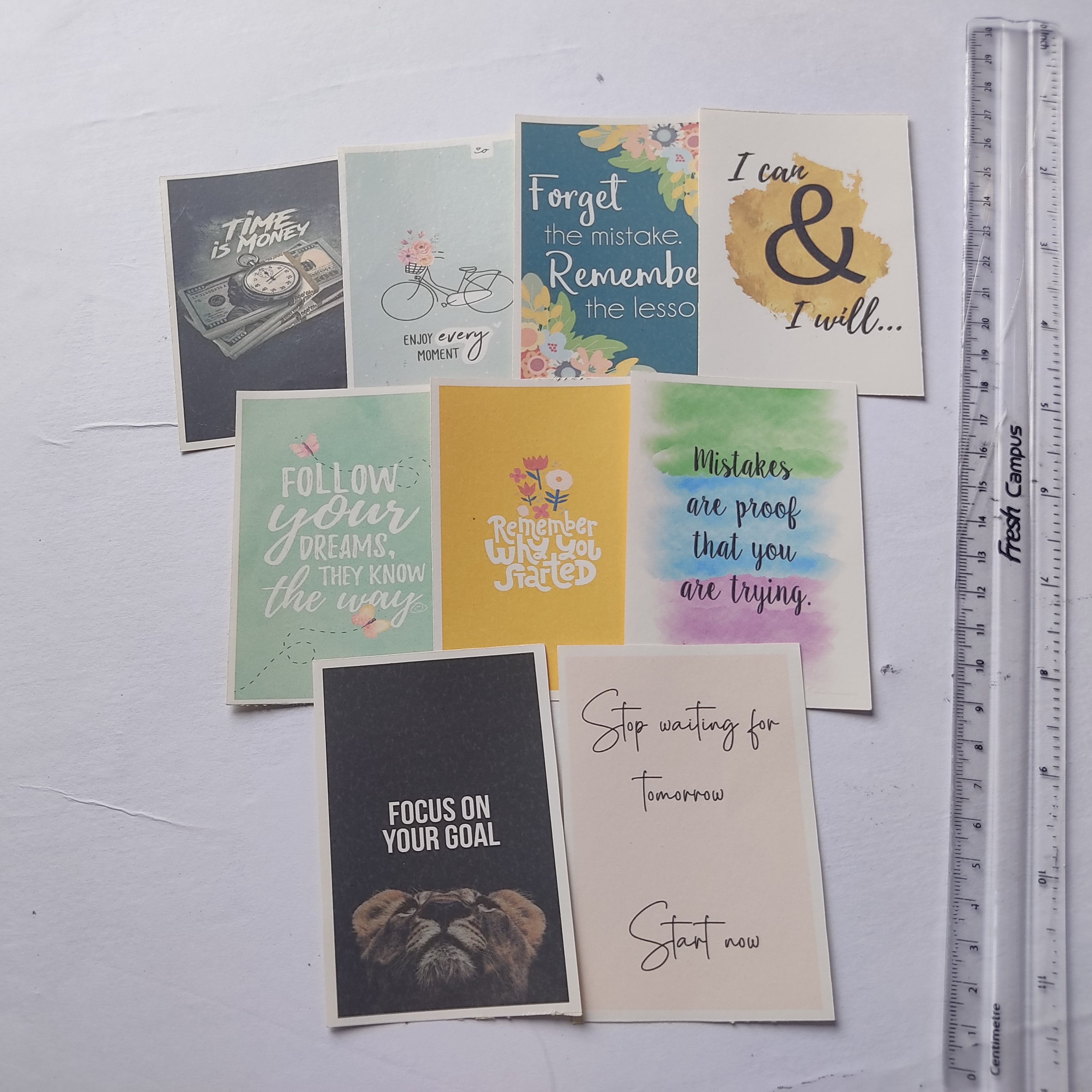 Motivational Quotes Sticker Collection - Set of 09 Sticker, Size 2.3" x 3.5", Glossy Self Adhesive Sticker Paper