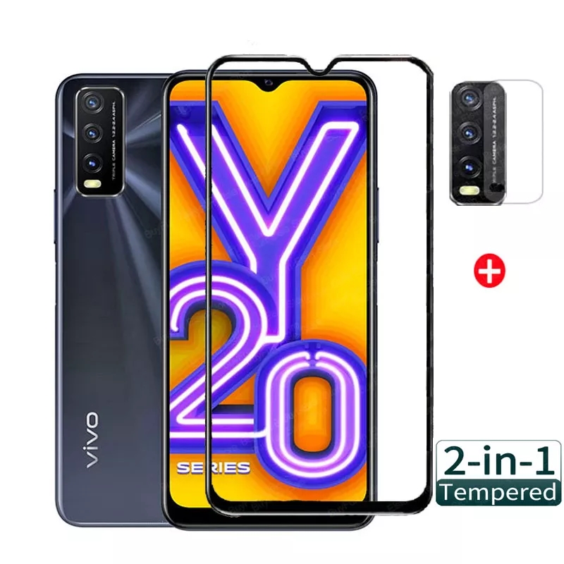 2-in-1 9D Screen Protector Glass And Camera Glass For Vivo Y20/ Y20i/ Y20s/ Y20G