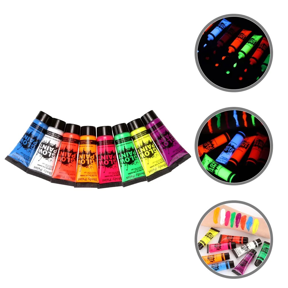 Glow in the Dark Face Paint Glowing Body Paint Neon Face Paint Makeup Face Paint for Halloween. 