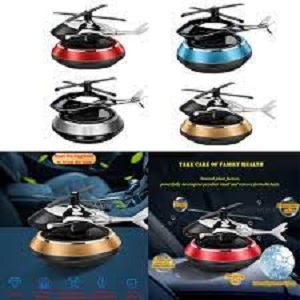 Solar Powered Rotating Helicopter Aromacure Furnishing Air Freshener Tablet for Car Interior