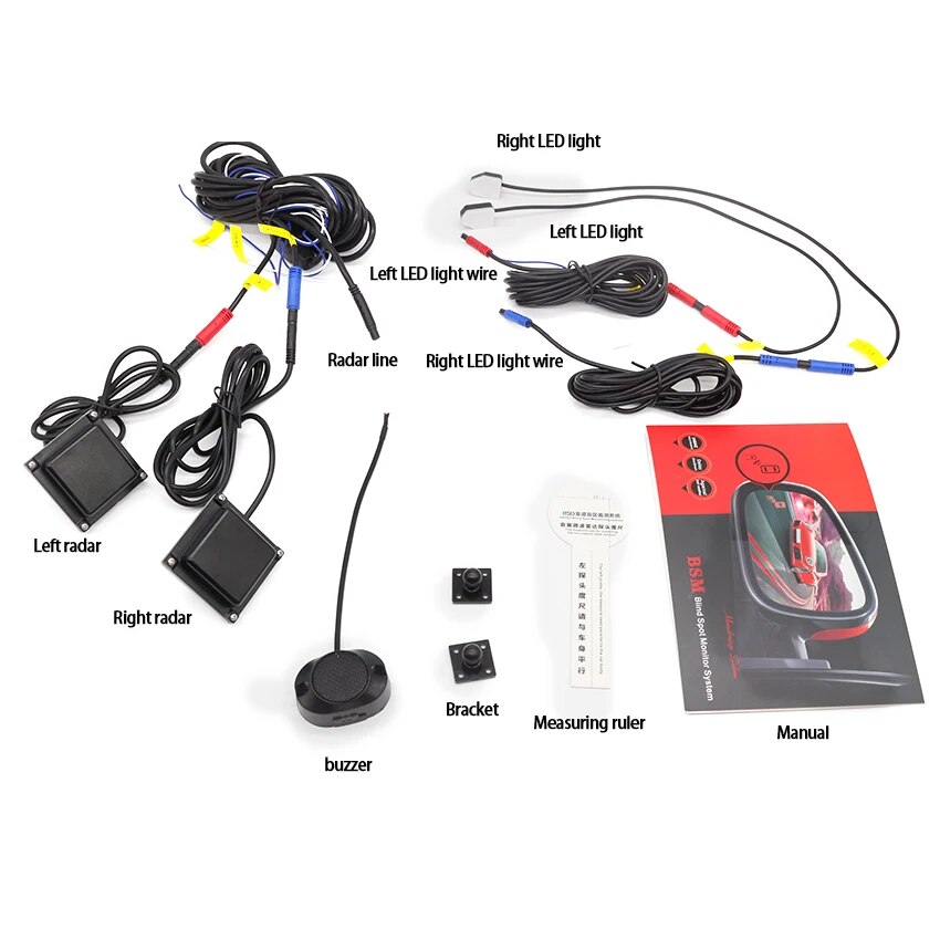 White mirror-RAV4 2018-Blind Spot Monitoring BSD BSA BSM Radar Detection System Microwave Sensor Assistant Driving Security For Toyota RAV4 2014~2021. 