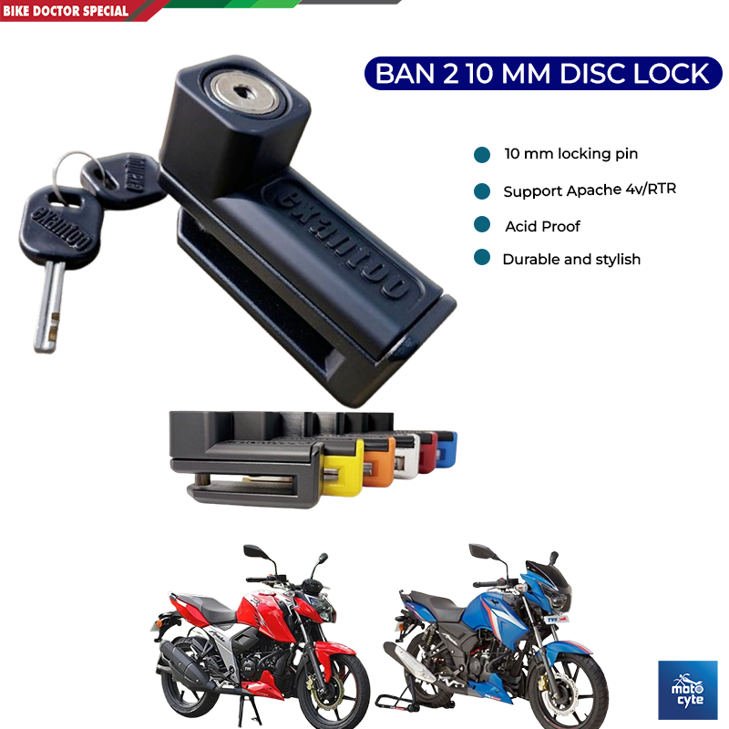 BAN Exantoo BAN2 Hi-Tech Disc Lock for Motorcycle – 10 mm Disc Lock Anti-Saw & Anti-Knock 1 Piece Random Color Selection