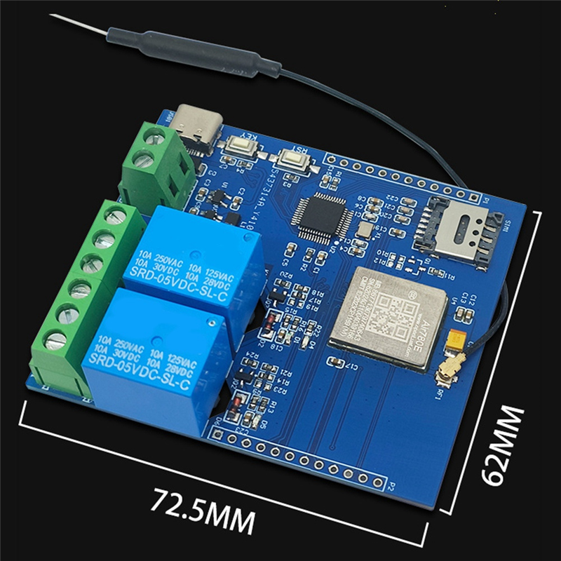 DC 5V STM32 4G Networked Dual-Way Relay Relay Development Board Onboard AIR780E Module I/O Port STM32 Development Board. 