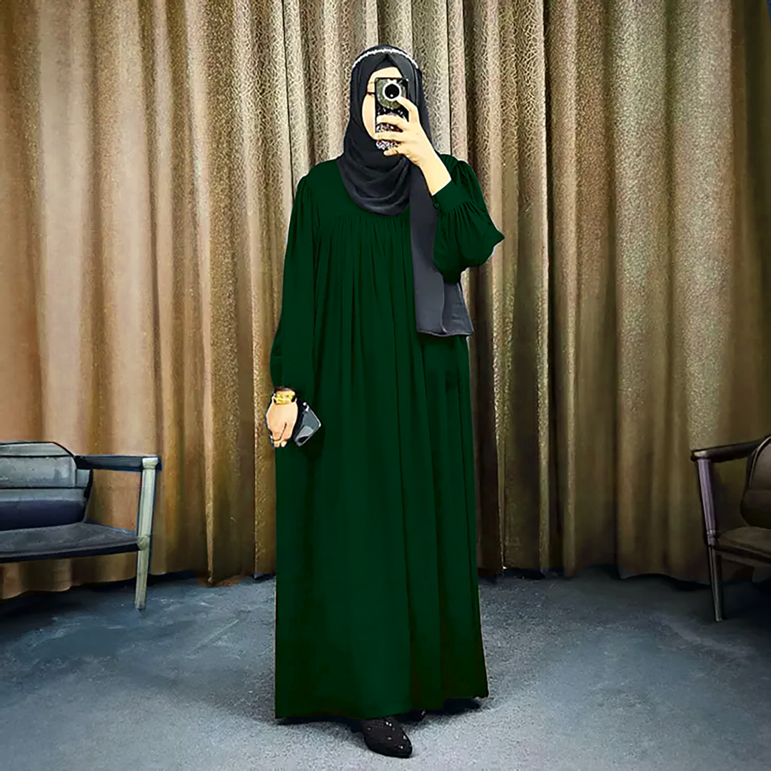 Women’s Borkha Full Body Kuchi Design Abaya with Pocket - Dubai Cherry Fabric, Regular Fit. 