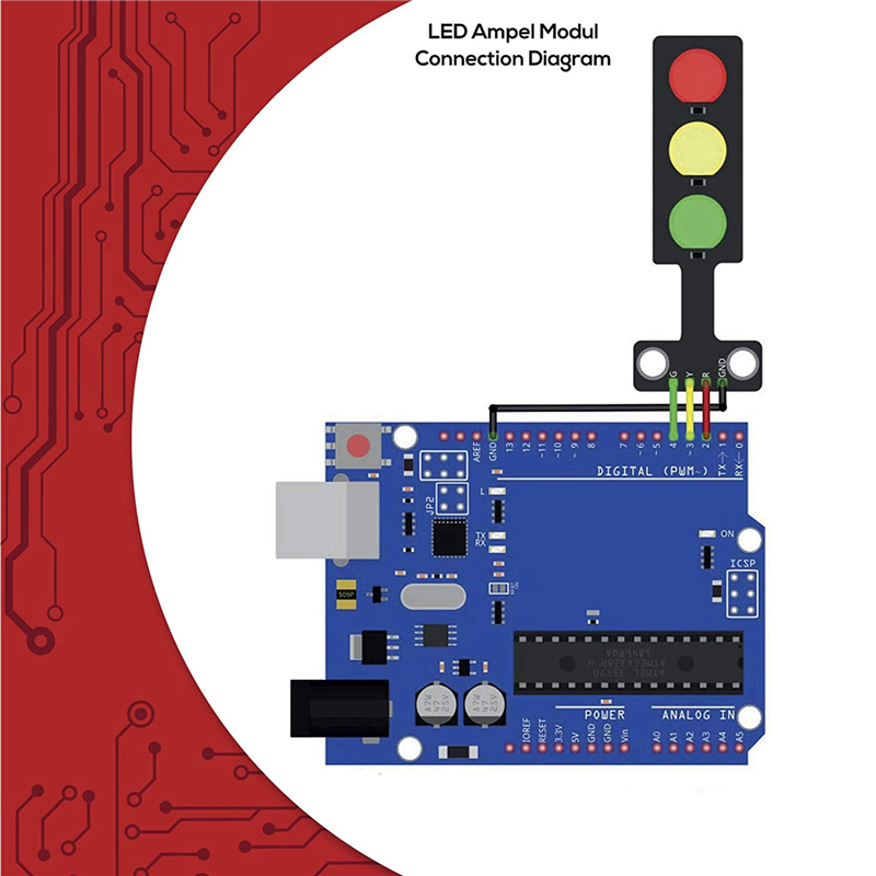 10x LED Traffic Light Module Creative DIY Mini Traffic Light 3.3-5V Compatible with for Arduino. 