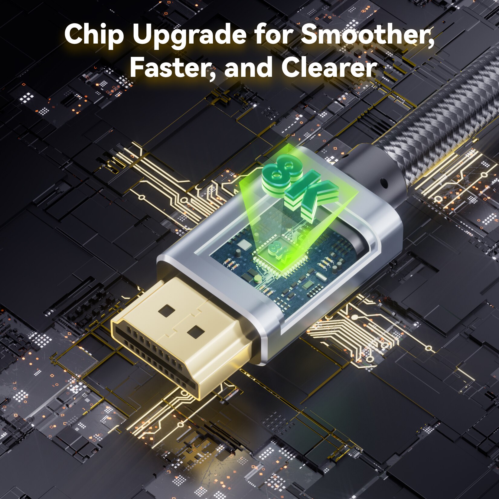 Active 8K HDMI 2.1 to Displayport 1.4 Cable 4K HDMI to Displayport 144Hz converter adapter HDMI 2.1 in to Displayport DP 1.4 out. 
