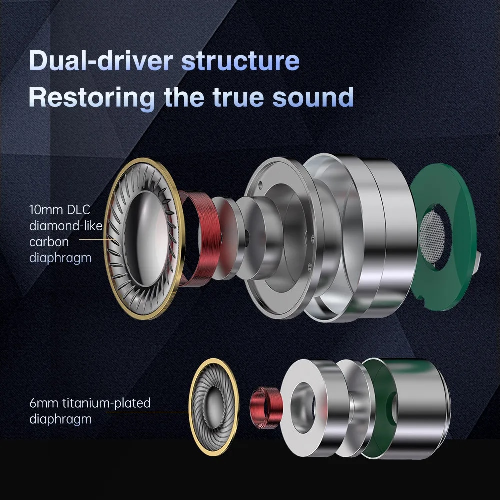 TRN MT4 PRO 2DD In Ear Earphone Bass Type C Dual Dynamic HiFi Running Noise Canceling Headset Headphone In Ear Monitors. 