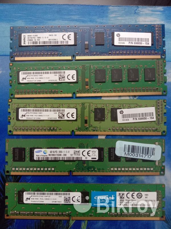 DDR3 4GB   12800u  1600 mhz  Ram Premium Quality  used  for DESKTOP COMPUTER -with 1 year warranty. 