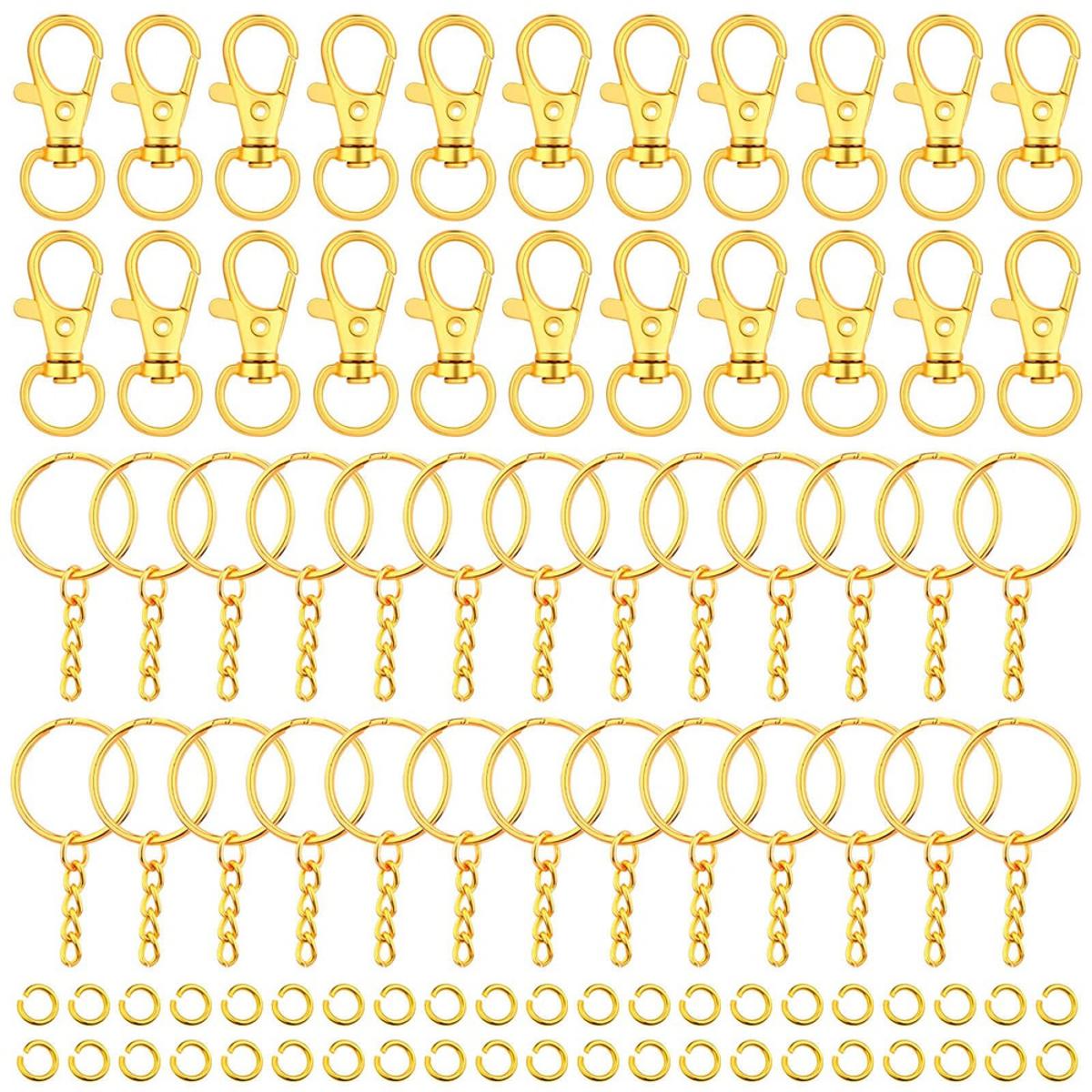 180PCS Key Chain Rings Pendants Keychain Hardware Key Hooks with Key Rings and Jump Ring DIY Crafts Keychain Making Supplies