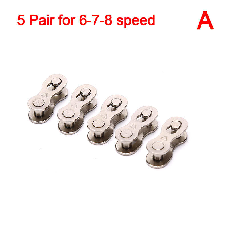 5 Pair Bicycle Bike Chain Master Link Joint Connector For 6/7/8/9/10/11 Speeds. 