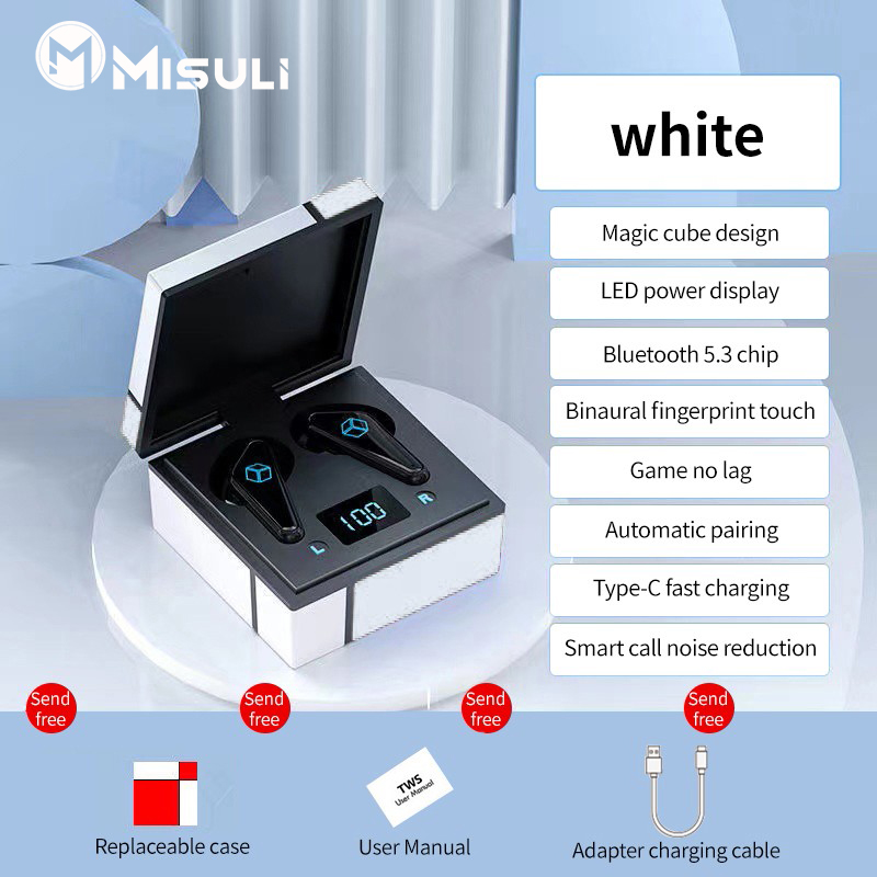 【FUPANG】K66 TWS wireless earbuds Bluetooth 5.3 earphones touch control low lantancy Type-C headsets gaming with. 