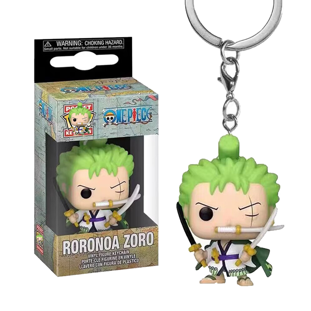 POP One Piece KeyChain Roronoa Zoro Tony Chopper LawKeychain Japanese Cartoon Anime Doctor Action Figures Toys