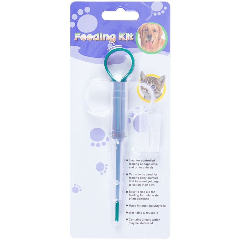 Factory Shipment Pet Dog Feeder Dog and Cat Feeder Double-head Feeder Can Feed Anthelmintic Tablets Feeder. 