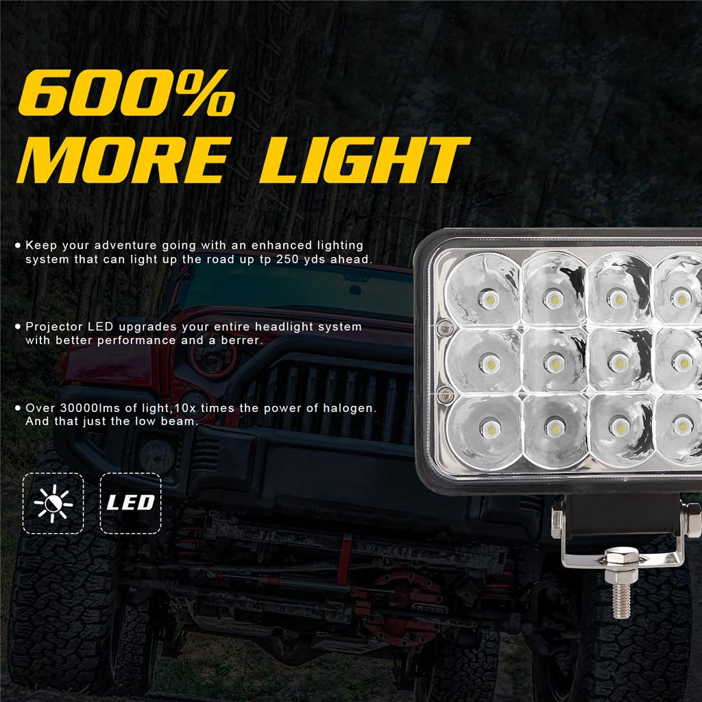 Square 3 Row 4x6 150W LED Headlight DRL Hi/Lo Sealed Beam Projector Driving Lamp. 