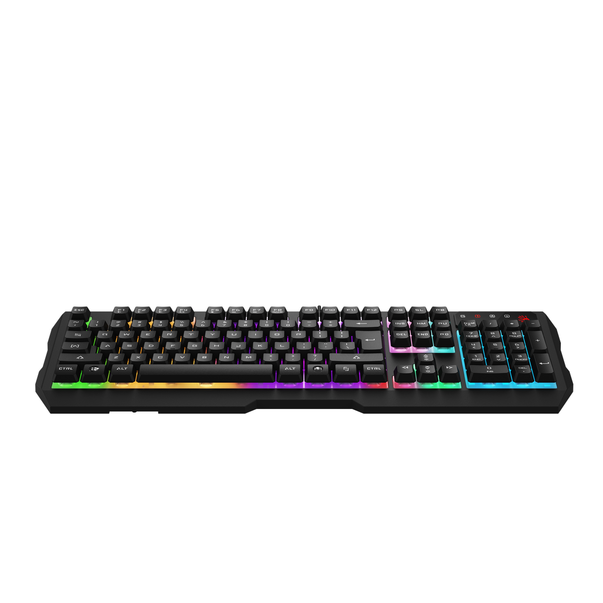 A4tech Bloody B135N Neon Gaming Keyboard - Multi-Key Rollover - 4 Gaming Keycaps - 1ms Key Response - Adjustable Backlights - Game Mode. 