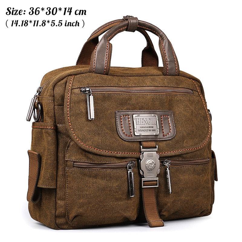 2022 Ruil Retro Canvas Messenger Bags Multifunction Men Shoulder Briefcase Leisure Travel Handbag Toolkit Vintage Package mallet. 