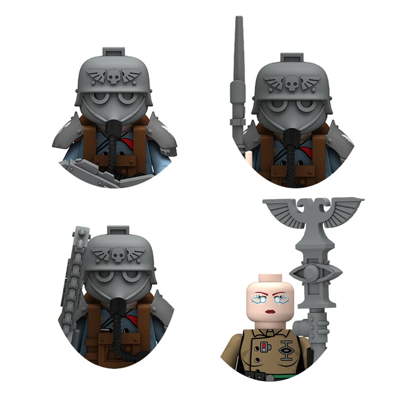 N201-204 Military Games Mini Model Doll Psyker Pyro Soldier Sergeant Action Figures Building Block Bricks Toys For Children