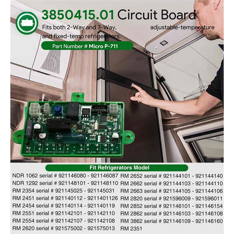 1 PCS Refrigerator Main Power Control Circuit Board 3850415.01 PCB for 2 or 3 Way RV Parts, for 3850415.01. 