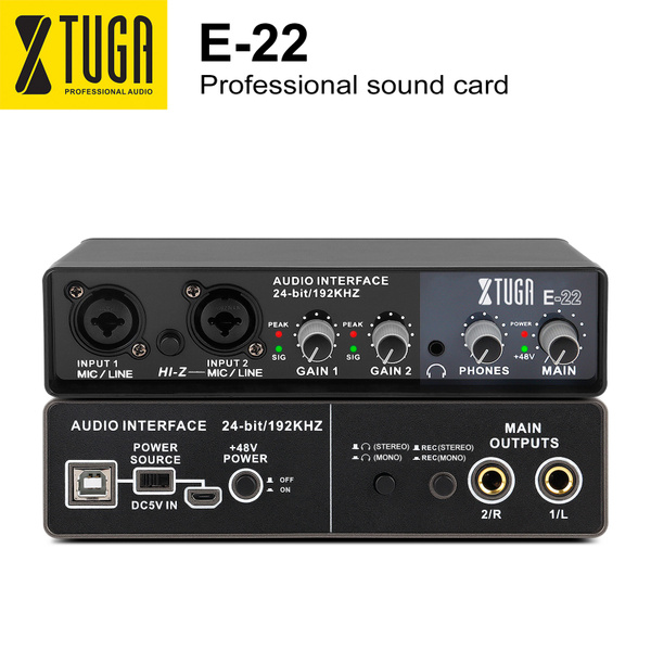 X TUGA E22 HIGH-FIDELITY Audio Interface Professional Sound Card 24-bit/192KHZ. 