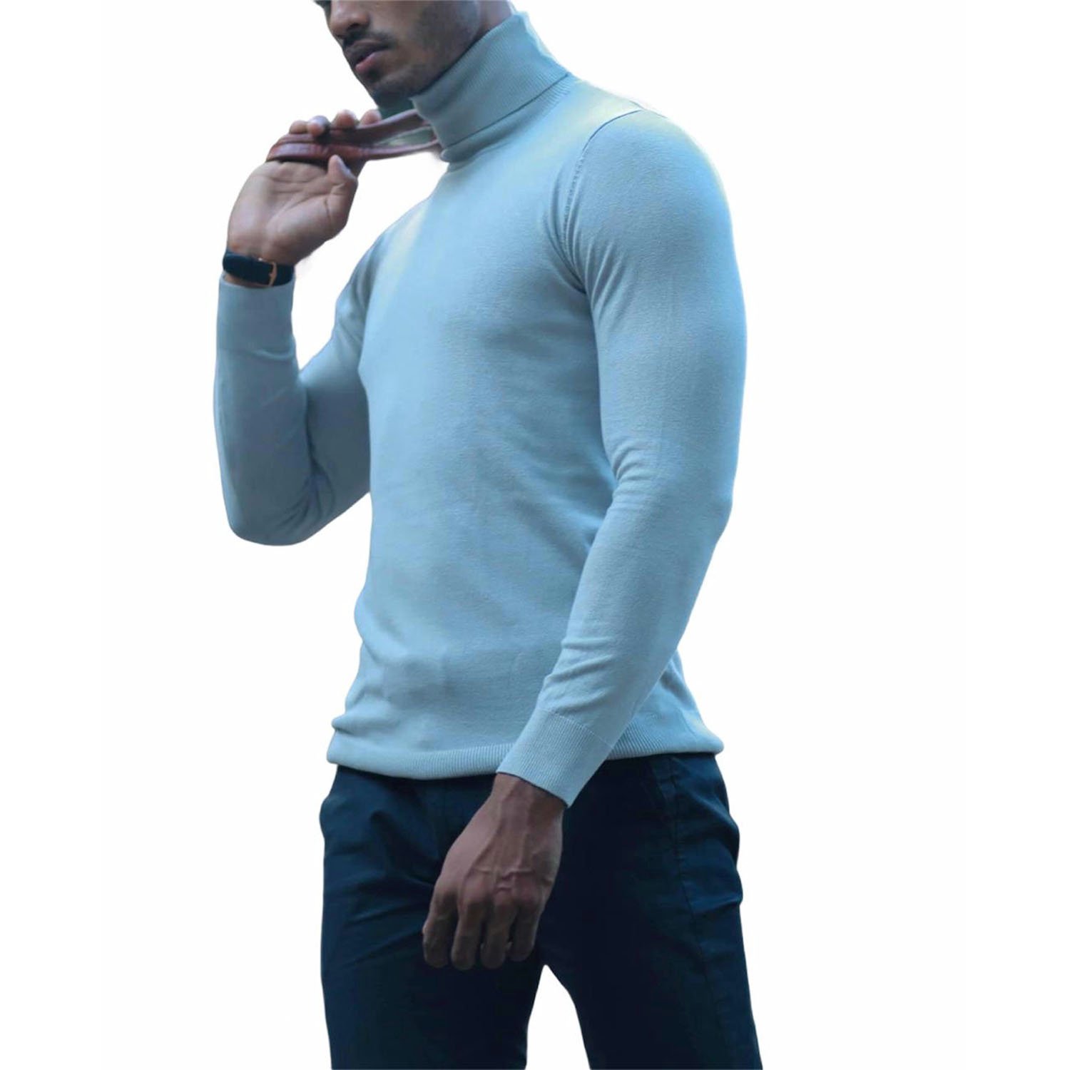 TEAL Premium Turtle Neck Sweater Grey 