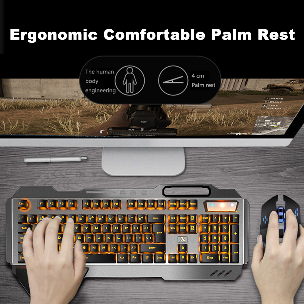 K680 Wireless Mechanical Gaming Keyboard And Mouse Kit Rgb Backlit Metal Panel Rechargeable Gamer Mouse Waterproof Keyboard Set. 