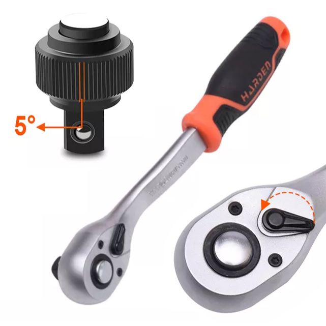 Harden 1/2" Bent Shank Ratchet Wrench Spanner Quick Release 535504