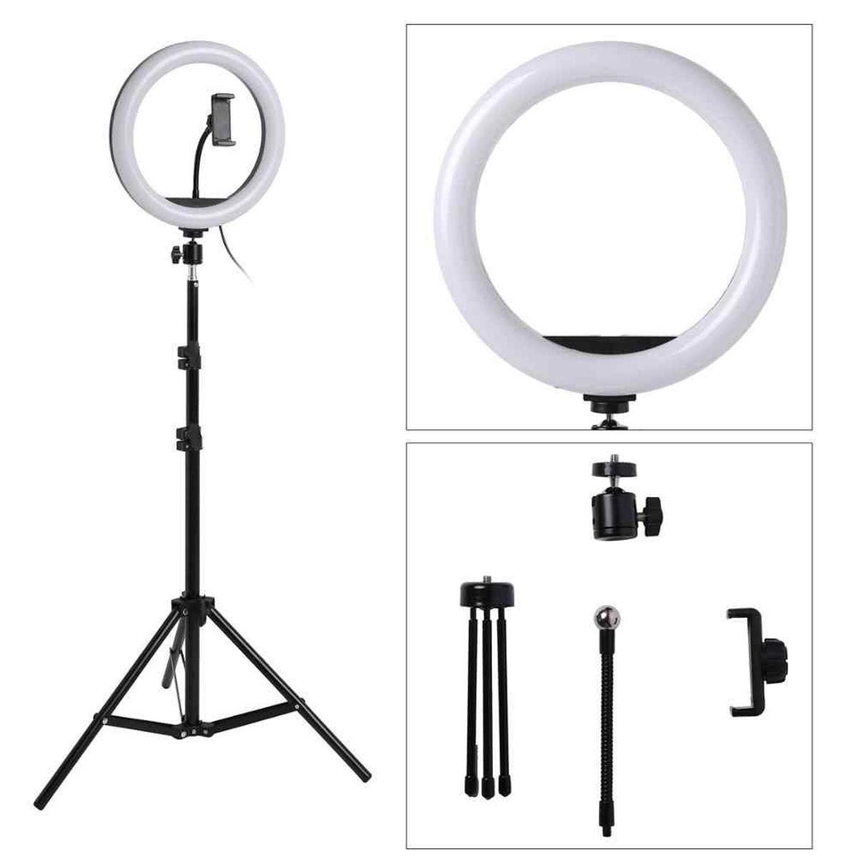 8 inch LED Ring Light with Stand Lighting Kit 10 Level Brightness for Live - 20cm