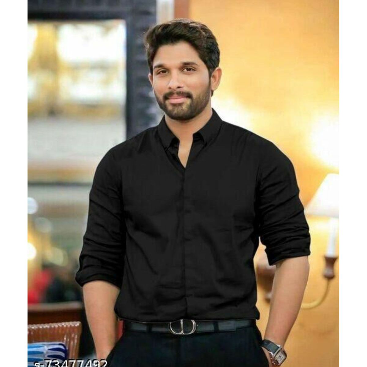 Black Fashionable Formal Shirt for men. 