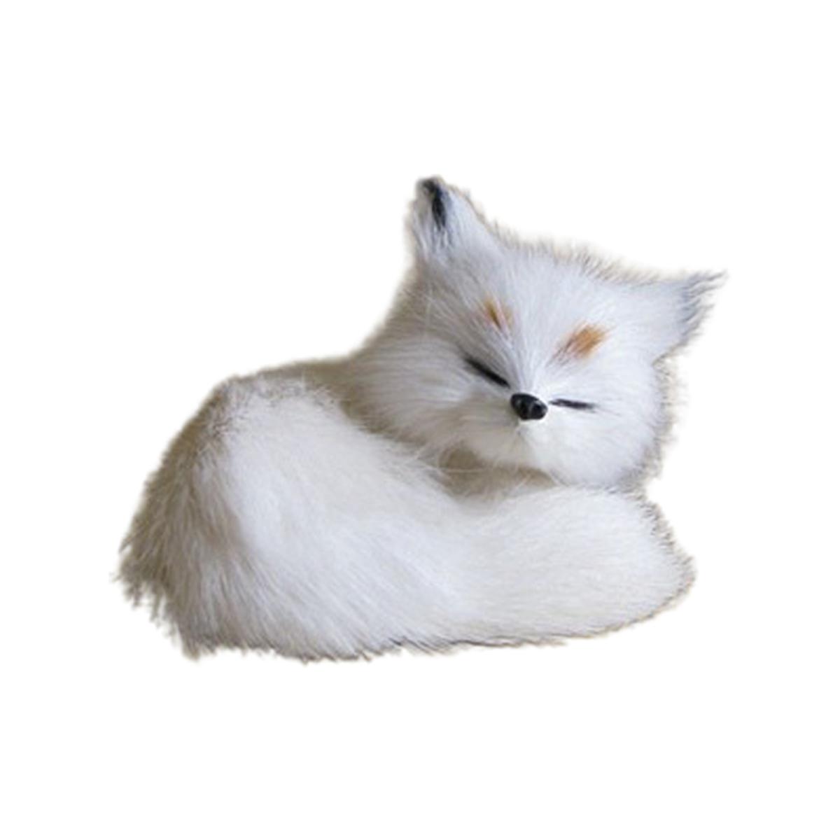 Plush Fox Model Easy Care Plastic Fleece Soft Simulation Brown Fox Toy