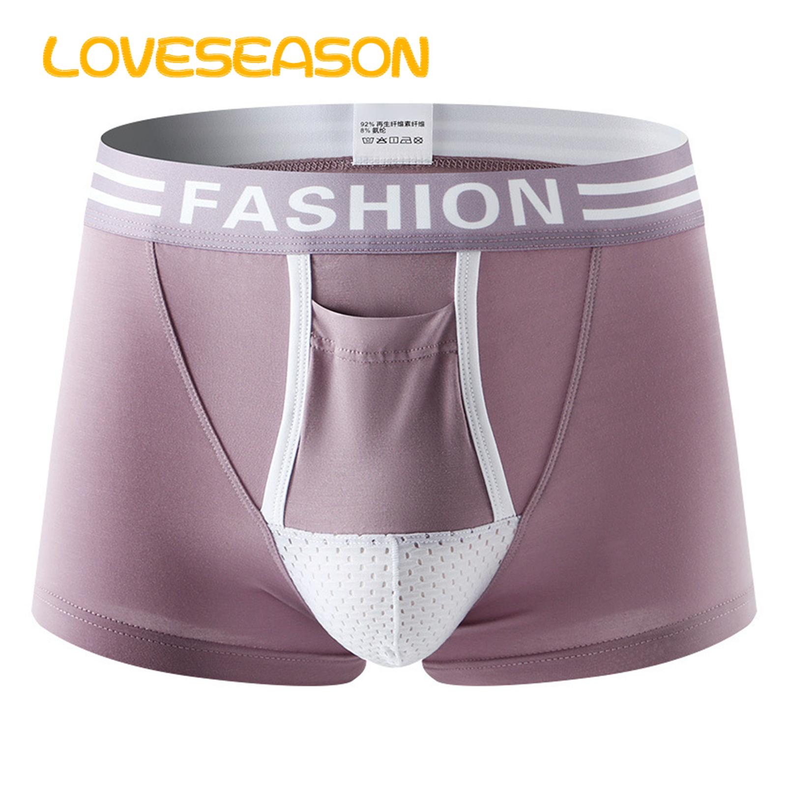 Men Separate Pouch Underwear Comfortable Men's Boxer Briefs with 3d U-convex Support Moisture-wicking Colorful Patchwork Design Ideal Underwear for Boxer Briefs with Ball Pockets. 