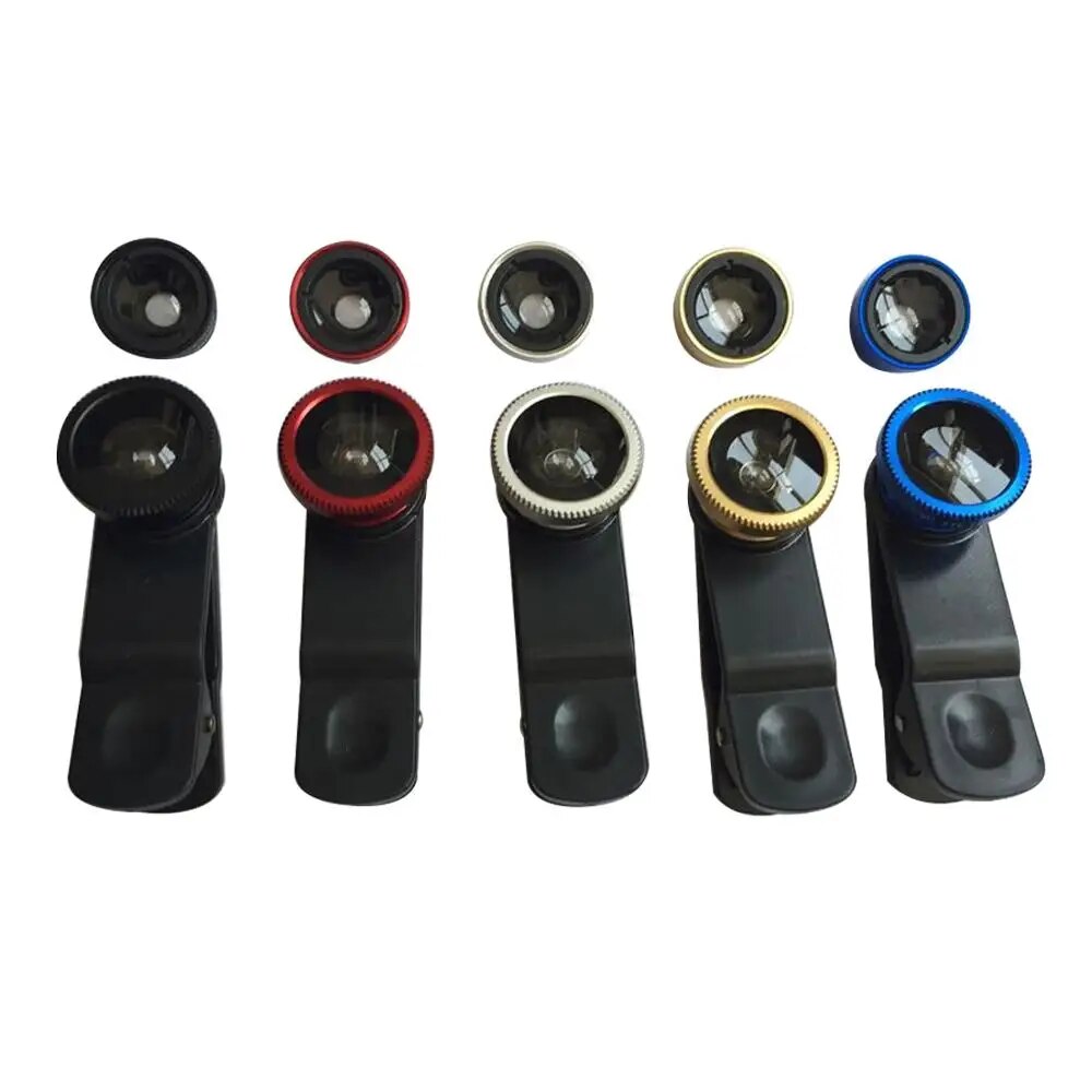 【Lejia】BGNing 3-in-1 Angle Fisheye Camera Kits Mobile Phone Fish Eye with Clip for All Cell Smarphones. 