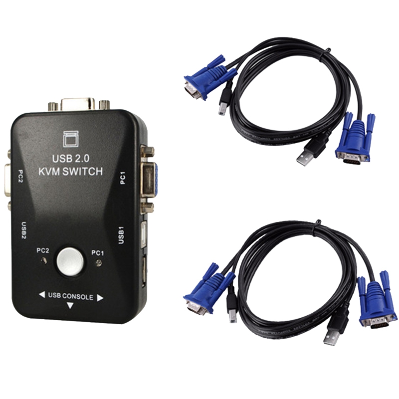 【Lejia】Usb 2.0 Switch 2 Usb Switcher 1920*1440 Vga Svga Splitter Box For Computer Sharing Monitor Keyboard. 