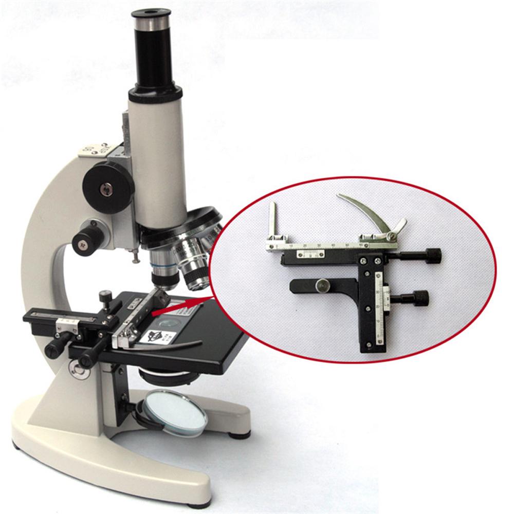 Professional Straight Type Microscope Attachable Mechanical Stage X-Y Moveable Stage Vernier Caliper Ruler with Scale. 