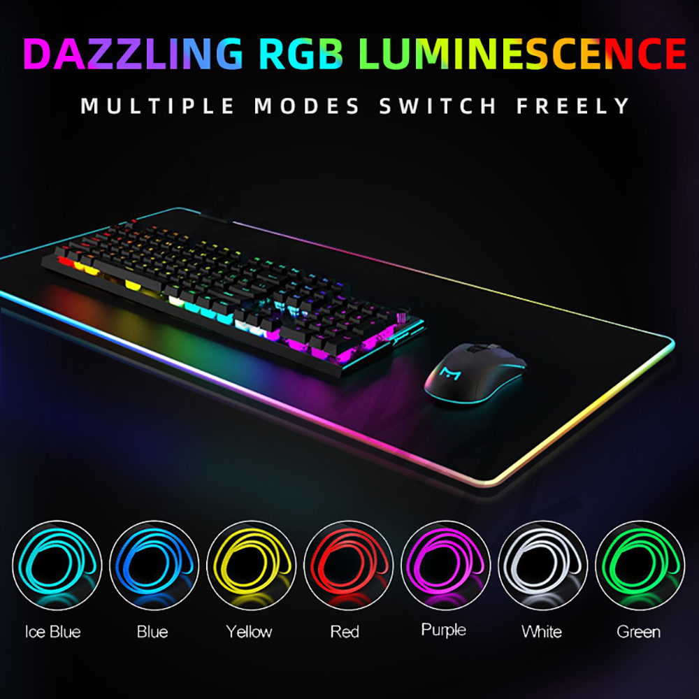 Sakura RGB Mouse Pad Gaming Mousepad LED Mouse Mat Keyboard Mat Anti-slip Best Choice Desk Pad XXL Luminous Desk Rug. 