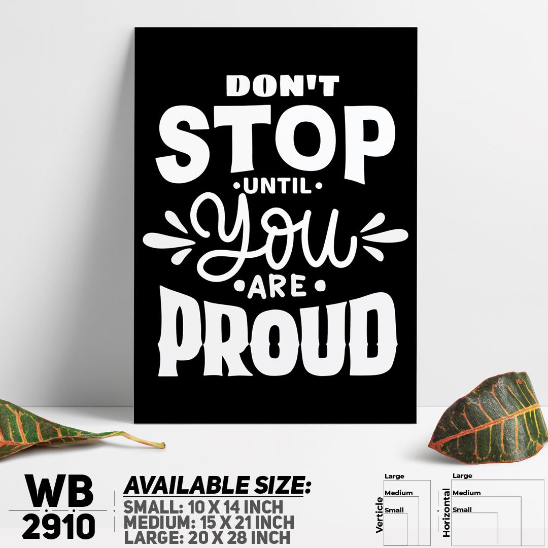 Don't Stop Until You're Proud - Motivational Wall Canvas For Wall Decoration Wall Art Wall Decor - WB2910 - Canvas Work - Minimalistic Sophistication