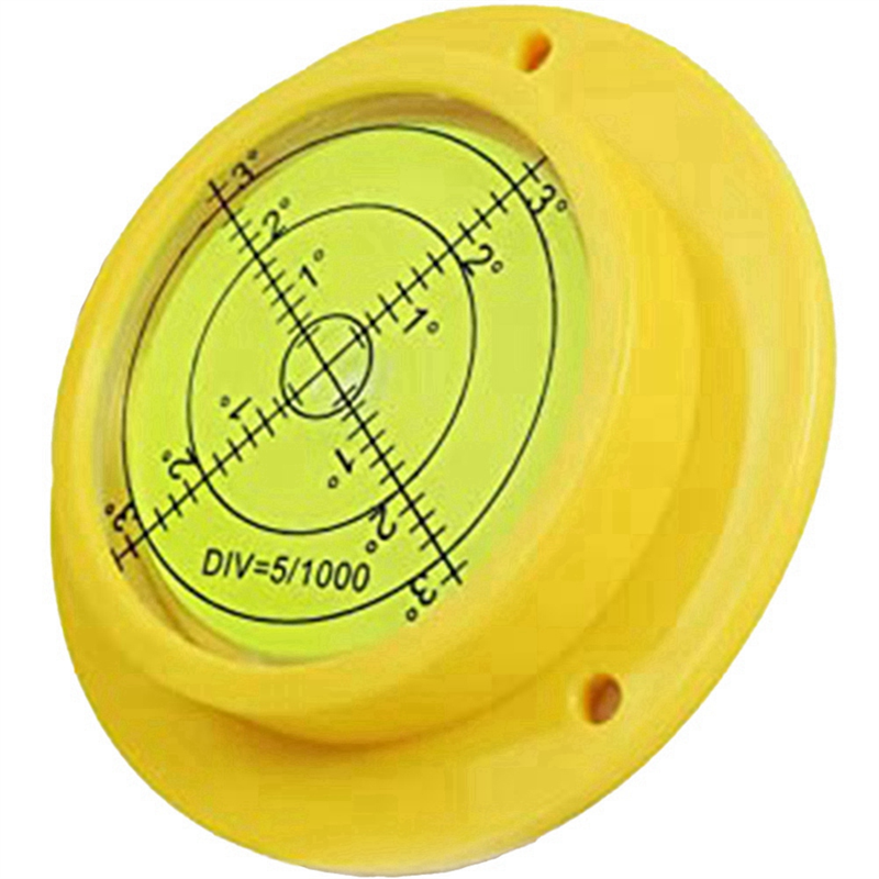 FORIDE Round Bubble Level, 90X17mm High Precision Circular Spirit Level with 3 Mounting Holes, Measuring Instrument Tool
