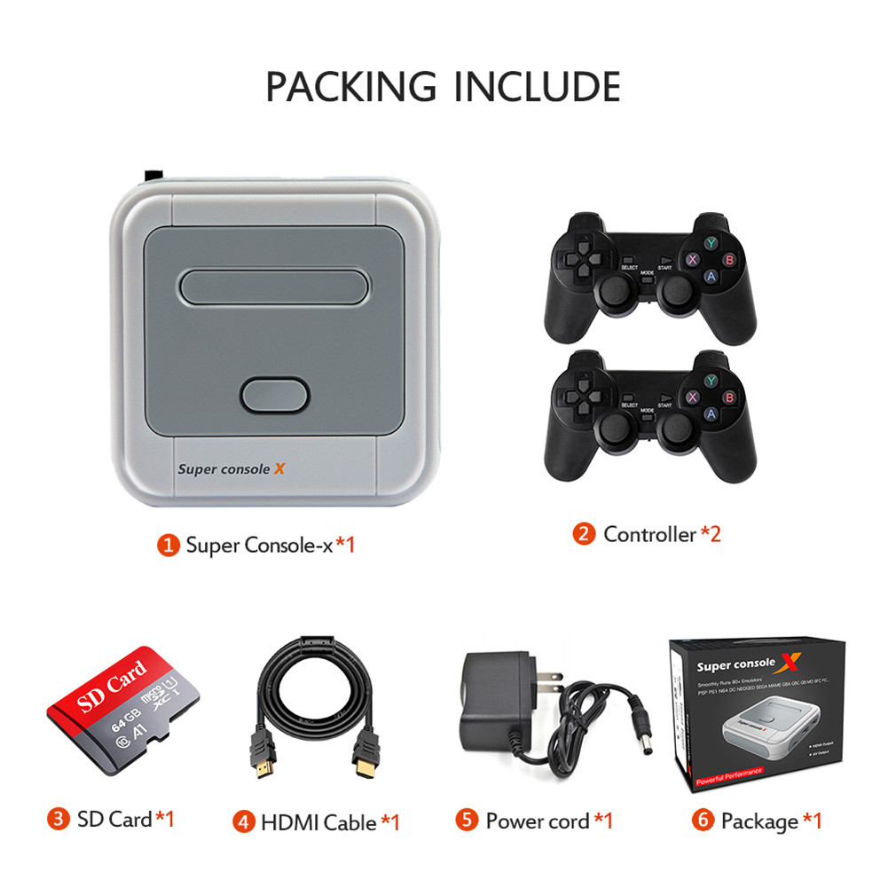 Retro Wifi Super Console X Pro 4K Hd Tv Video Game Consoles Voor PS1/Psp/N64/dc Met 50000 + Games Met 2.4G Draadloze Controllers. 