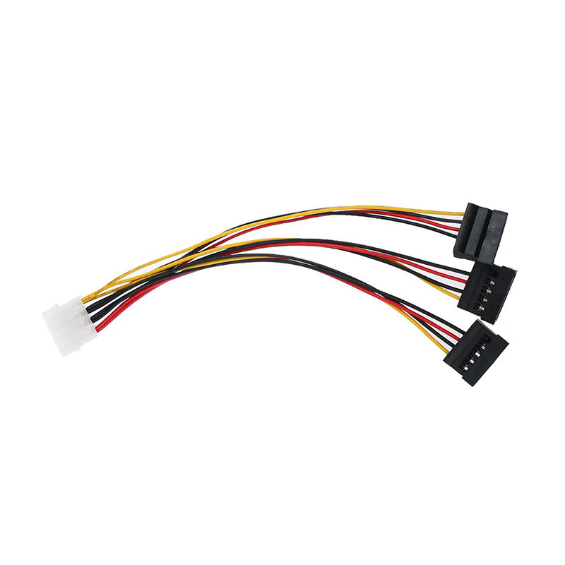 SATA Adapter Cable IDE 4Pin Male To 3 Port SATA Female Splitter Hard Drive Power Supply Cable SATA Cable 22cm. 