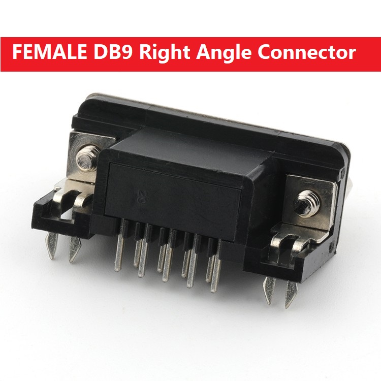 FEMALE 90 Degree DB9 PCB Right Angle 5.08mm Type D Sub Connector Female DB9 2 Row 9 Pin Female VGA DB9 Connector DB9 RS232 Connector DB9 Female Connector. 