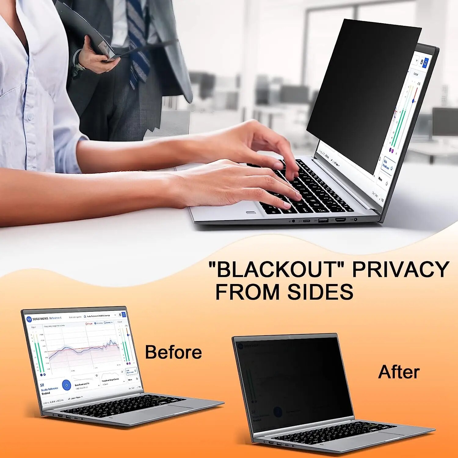 16 Inch Laptop Privacy Screen Compatible with Lenovo Hp Dell Acer Asus Thinkpad Envy, 16:10 Aspect Anti Blue Light Glare Filter. 