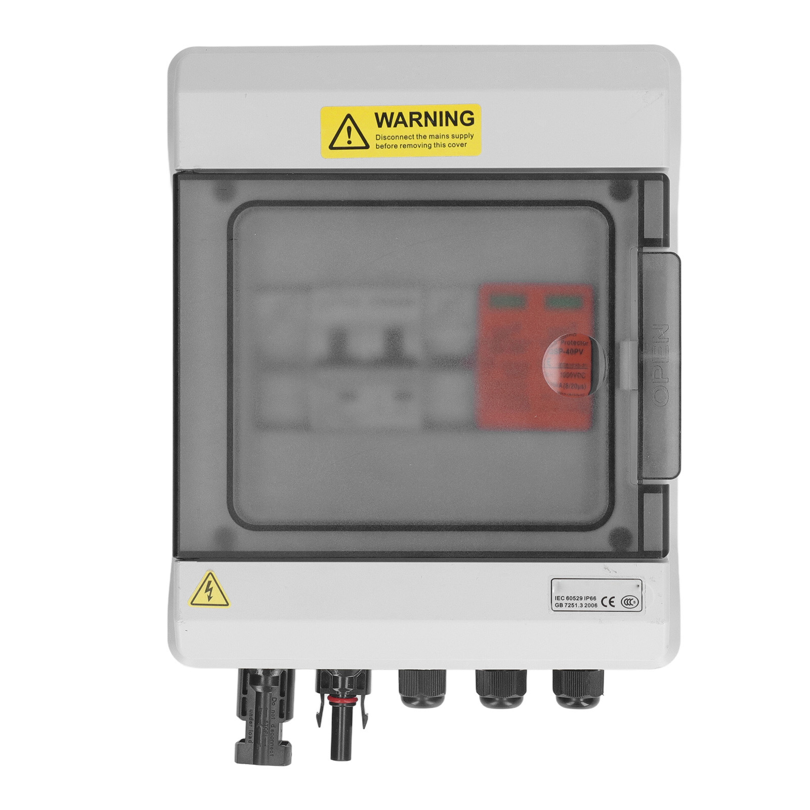Photovoltaic Combiner Box 15A Fuse Solar Combiner Box DC1000V Short Circuit Protection Flame Retardant for RV. 
