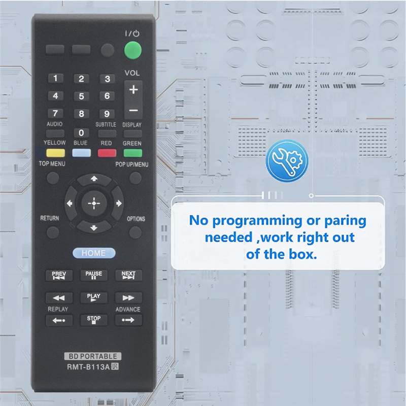 RMT-B113A Replace Remote Control for Sony Blu-Ray DVD Player BDP-SX1 BDP-SX910 BDP-SX1000 BDPSX1 BDPSX910 BDPSX1000. 