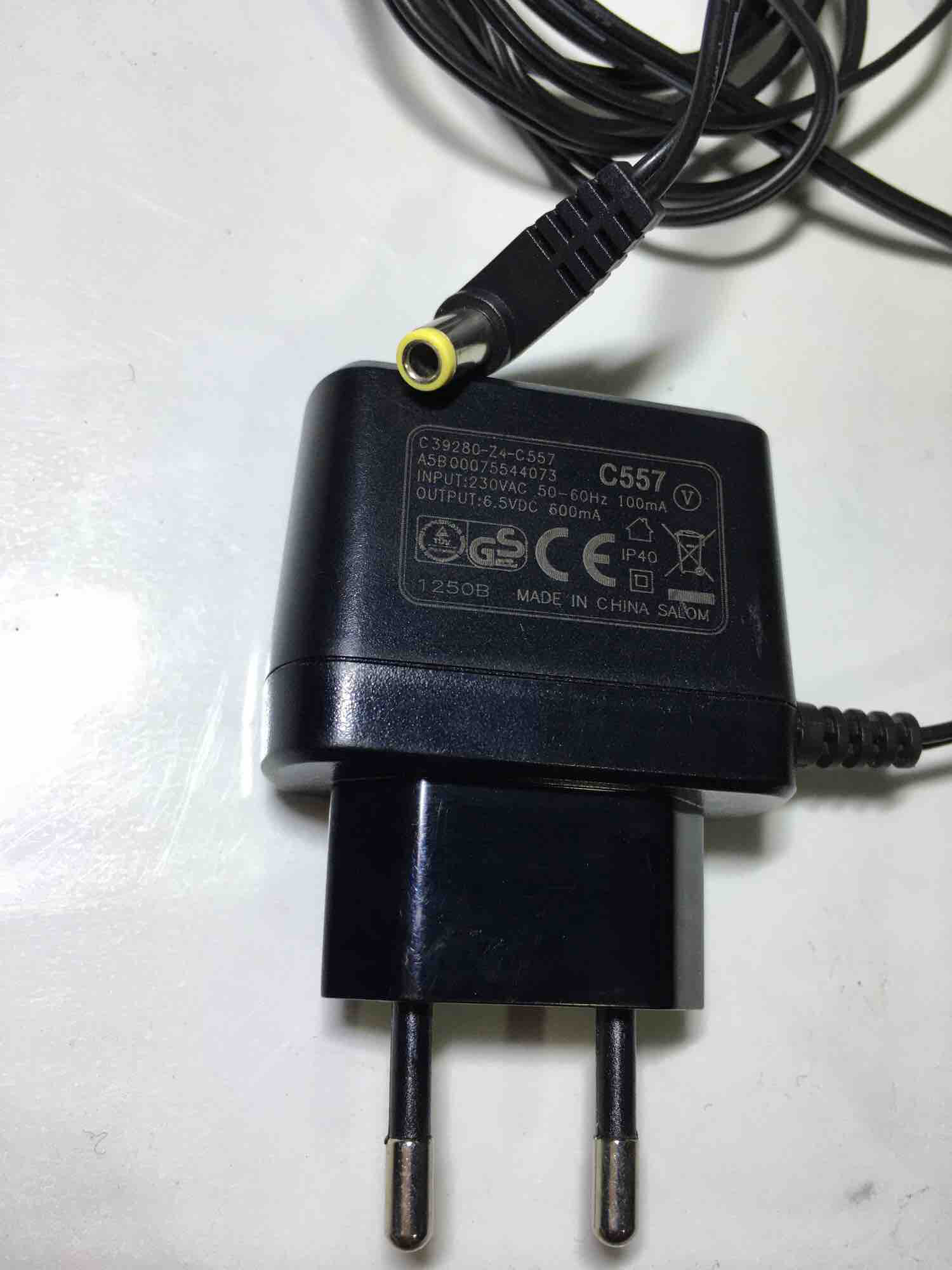 Adapter 6.5V 600mA  Power Supply Unit C39280-Z4-C557/SNG 35-A. 