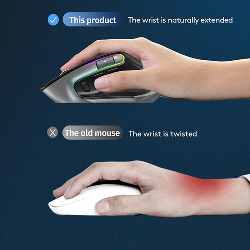 VICTSING M10 2.4G/Bluetooth Wireless Mouse Rechargeable Office business 2.4G Wireless Ergonomic Mouse 4000DPI For PC Laptop. 