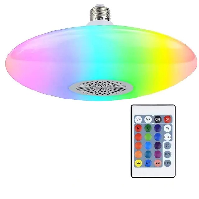 UFO Light-50 Watt, Smart Led Remote Control Bluetooth Speaker Music Bulb - AC, RGB remote control Bluetooth music bulb lamp. 